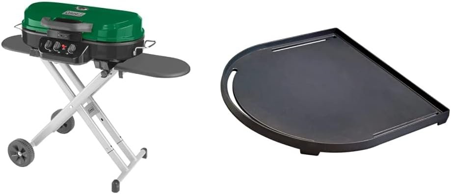 Coleman RoadTrip Swaptop Gas Barbecue Grill with Temperature Control in Green Cast Iron and Aluminum