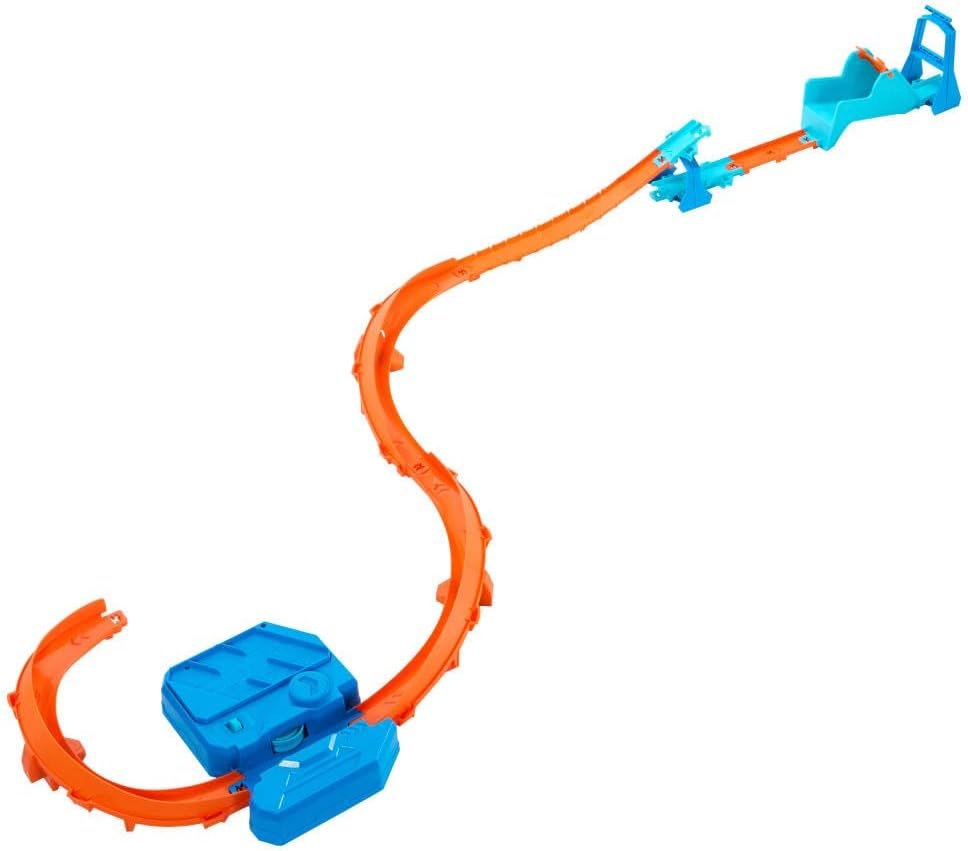 Hot Wheels Toy Car Track Set, Deluxe Building Box with Motorized Booster, 1:64 Scale Vehicle, Speed Snap Track, Boosted Jump Speedway - Image 5