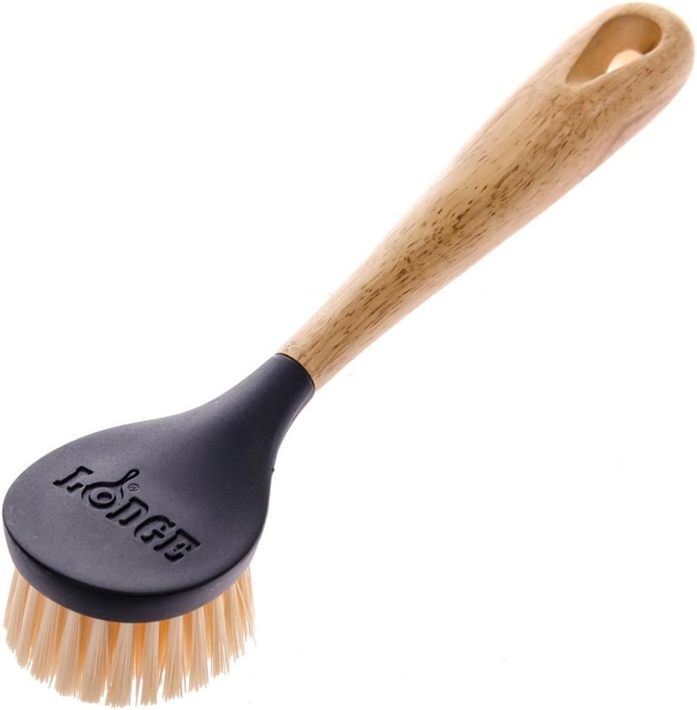 Lodge Seasoned Cast Iron Skillet with Scrub Brush- 12 inch Cast Iron Frying Pan With 10 inch Bristle Brush - Image 3