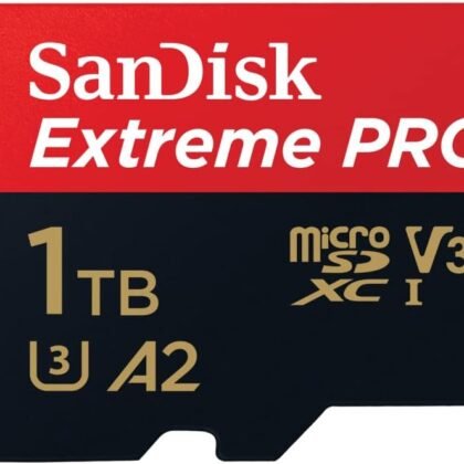 SanDisk Extreme PRO microSDXC UHS-I Memory Card 1 TB + Adapter & RescuePRO Deluxe (for Smartphones, Action Cameras or Drones, A2, Class 10, V30, U3, 200 MB/s Transfer)