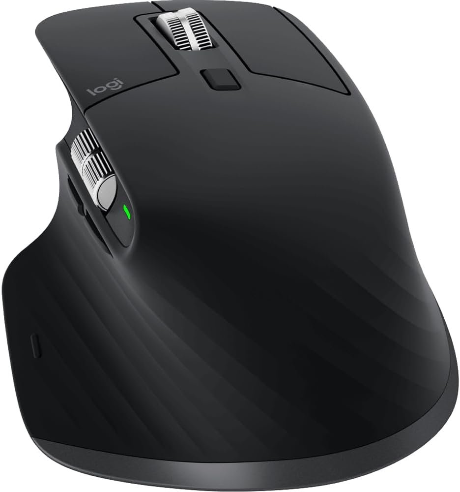 Logitech 910-006556 MX Master 3S Performance Wireless Mouse Black Bundle with Deco Essentials Keyboard and Mouse Gel Memory Foam Wrist Pads - Image 4