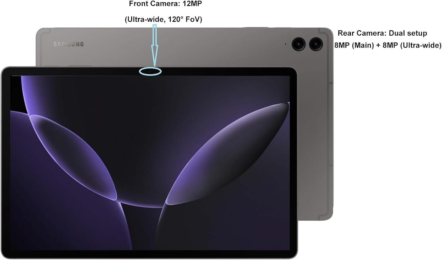 Samsung Galaxy Tab S9 FE+ Plus Android Tablet (12.4” Touchscreen, 8GB RAM, 256GB Storage, 18-hr Long Battery Life, S Pen, 1 Front Camera + 2 Rear Cameras, Lightweight Durable Design) SM-X610, Gray - Image 7