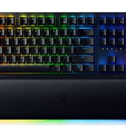 Razer Huntsman V2 Analog Gaming Keyboard: Adjustable Actuation via Analog Optical Switches - Rapid Trigger Mode - Chroma RGB Lighting - Magnetic Wrist Rest - Dedicated Media Keys & Dial - Black
