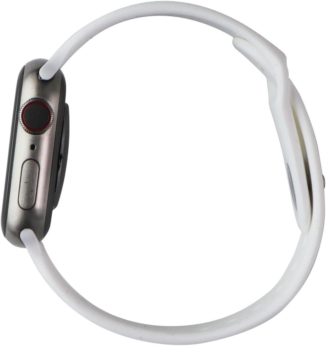 Apple Watch Series 7 (GPS + Cellular, 45MM) Titanium Silver with White Sport Band (Renewed) - Image 2
