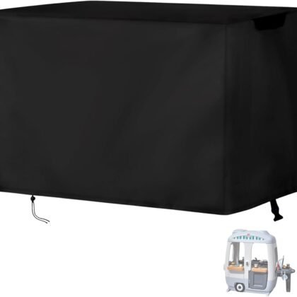 Playhouse Cover for Step2 Adventure Camper Playhouse, Waterproof Kids Play House Cover Indoor Play Houses Covers for Kids Outside Black - 62" L×34" W×50" H, Black