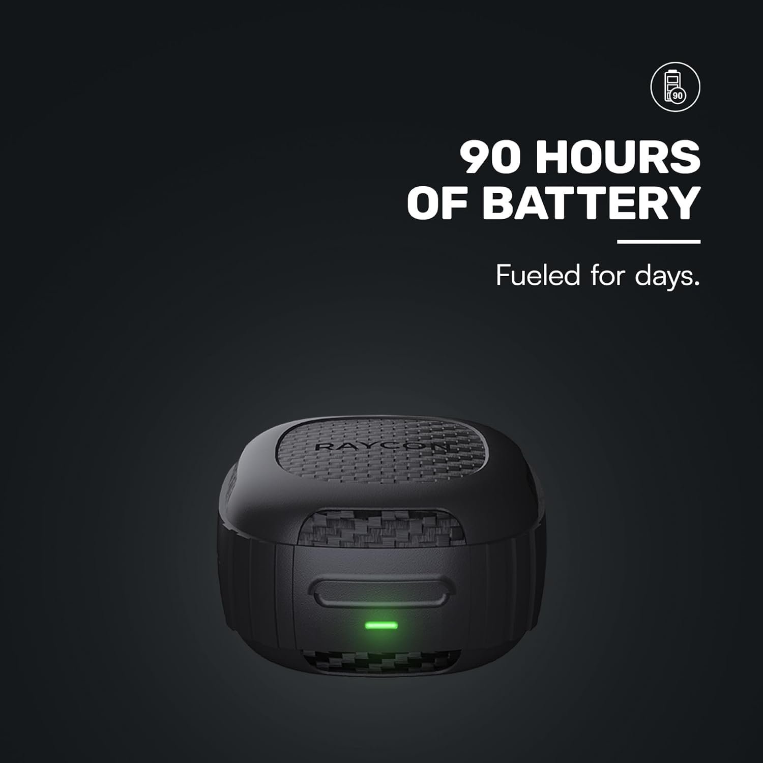 Raycon Impact Earbuds Military-Grade Impact Resistant, IP67 Bluetooth Earbuds with Stereo Sound, 90 Hours of Battery Life, Active Noise Cancellation (Black) - Image 4