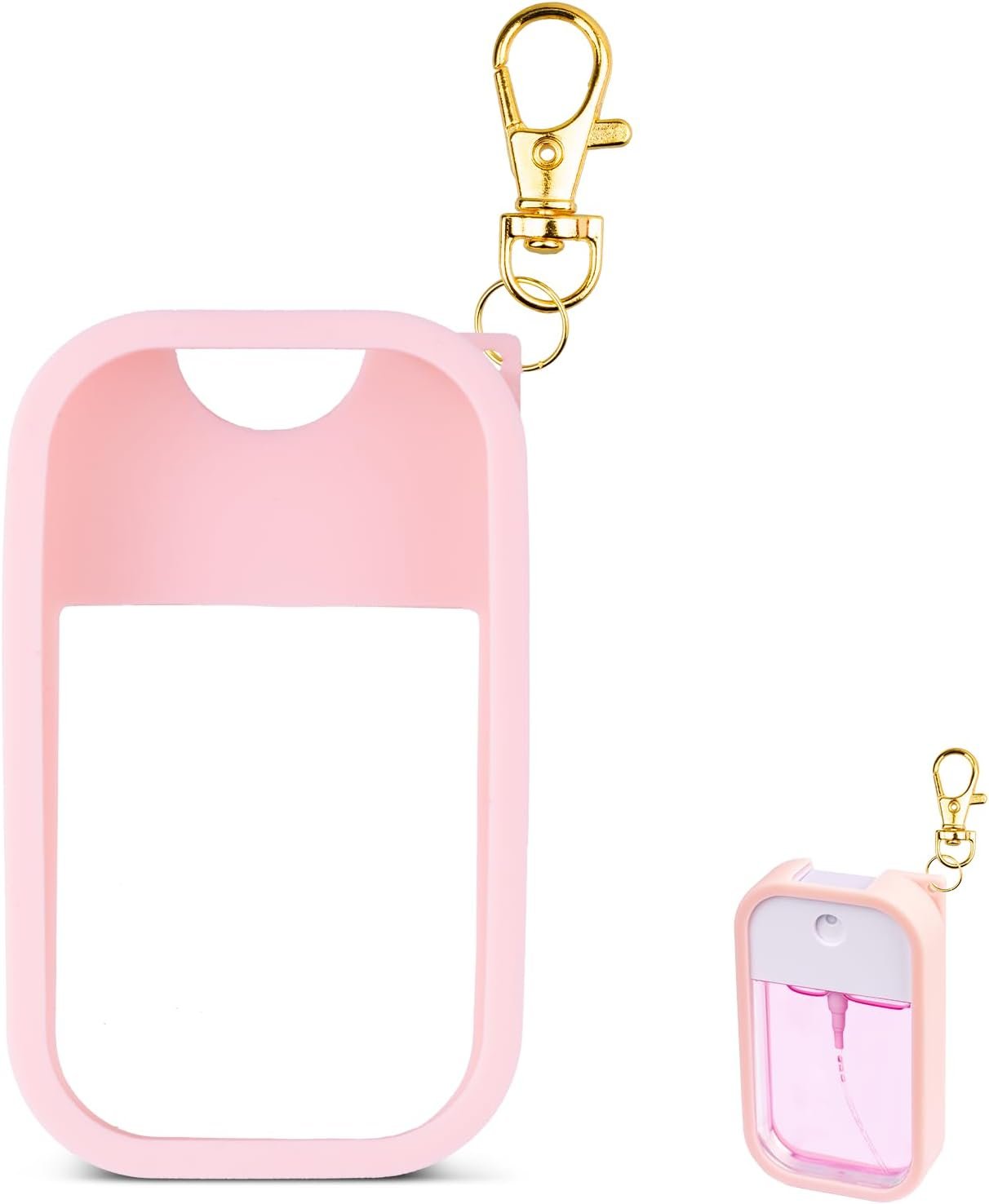 TERPINK Silicone Case Compatible with Touchland Hand Sanitizer Spray, Protective Case with Keychain for Power Mist and Glow Mist 1 fl oz, Hand Sanitizer Spray Accessory (Pink, 1 Pack)