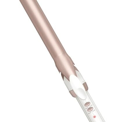 Conair Double Ceramic 1-Inch Long Barrel Curling Iron, 1-Inch Barrel Creates Classic Curls to Loose Waves, Hair Curler for Use on Short, Medium, & Long Hair, White/Rose Gold