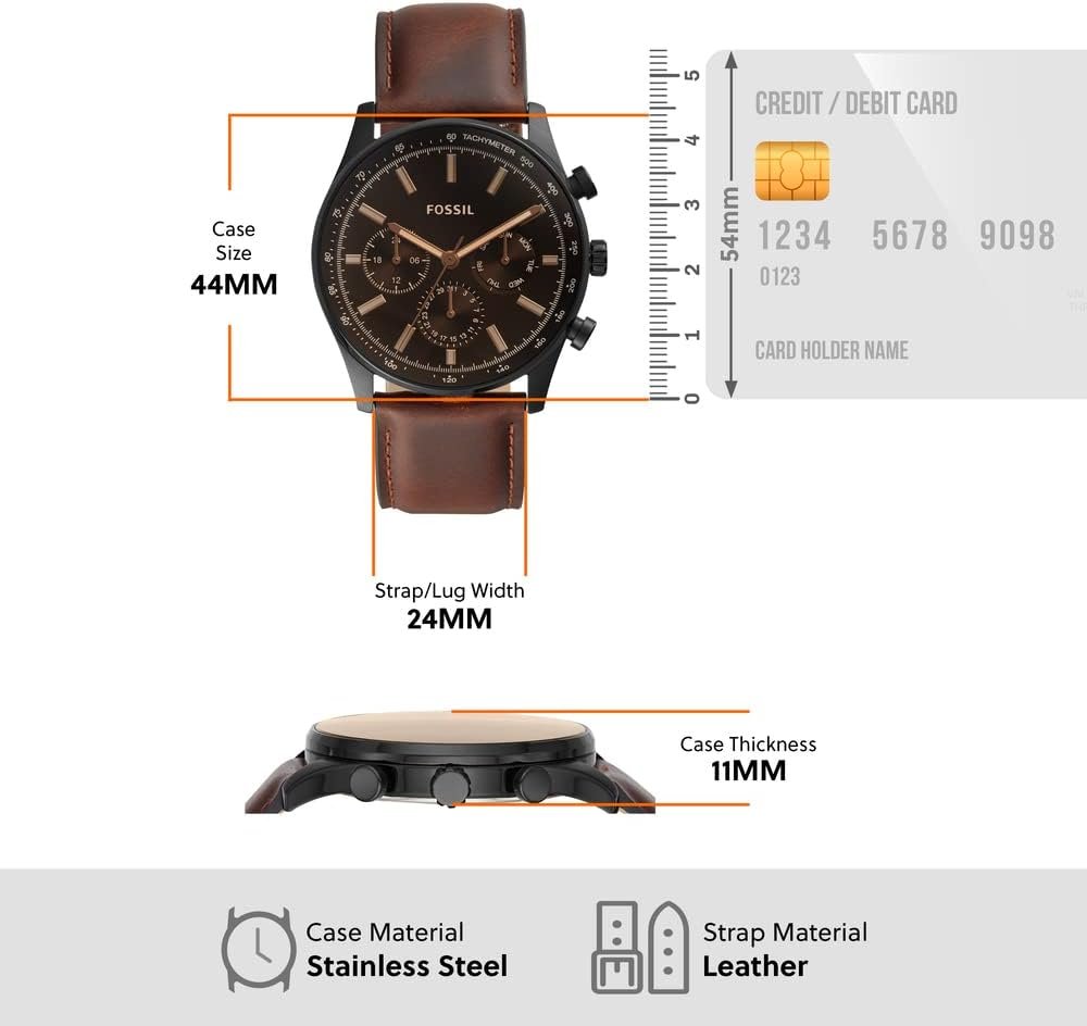 Fossil Sullivan Multifunction Brown Leather Watch BQ2457 - Image 4