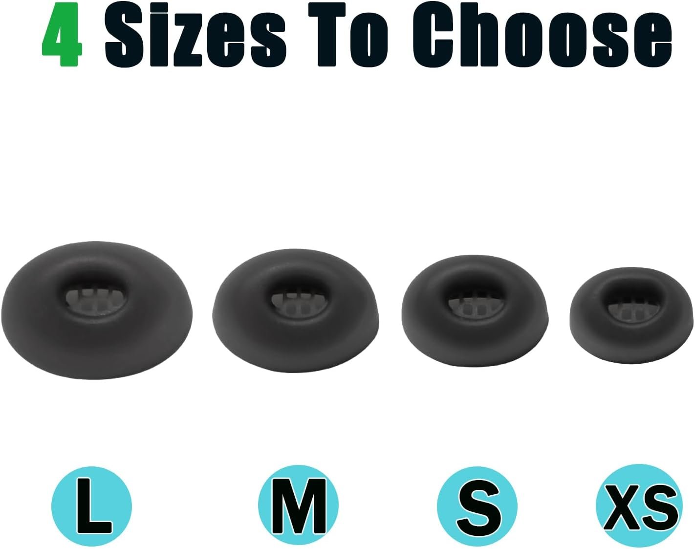 Luckvan Replacement Ear Tips for Jabra Elite 10 Silicone Earbuds Tips Jabra Earbuds Elite 10 Gen 2 Rubber Tips 4 Pairs, Black - Image 5