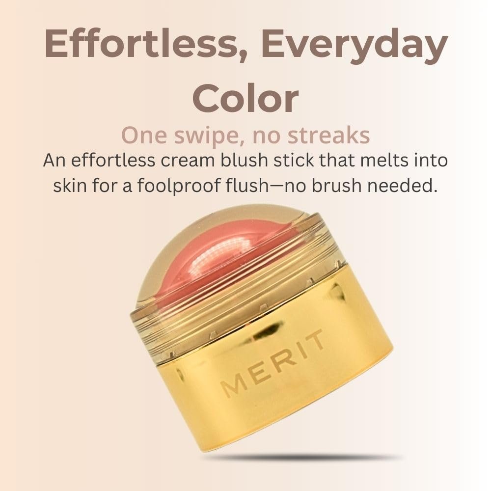 MERIT Flush Balm Cream Blush – Lusitano Soft Peach | Hydrating Radiant Cheek & Lip Tint Stick with Vitamin E | Lightweight, Buildable, Vegan & Cruelty-Free Blush - Image 2