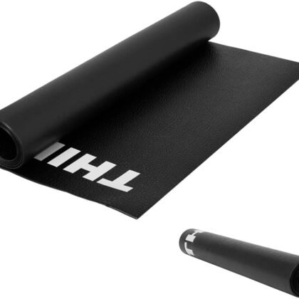 Thinvik Bike Mat for Peloton Spinning Bike & Wahoo Kickr 30×60in /30×72in Bicycle Trainer Mat for Cycleops Rowe Indoor Cycling Exercise Stationary Bike mat with Stone Texture 4mm/6mm Thickness