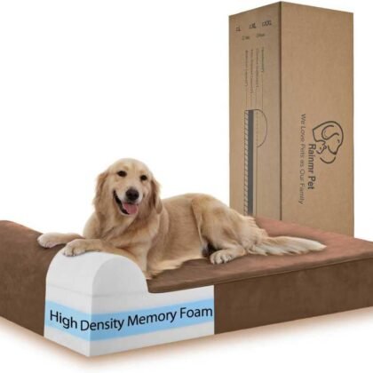 Orthopedic Dog Beds for Large Dogs, 7" Memory Foam Dog Beds with Waterproof Liner, Chew Proof Microsuede Cover, Removable and Washable, Nonskid Bottom, 48"x30"x7" L Chocolate