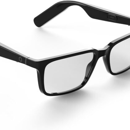 Lucyd Lyte (2025 Version) Smart Glasses for Men - Bluetooth Smart Eyewear with Light Adaptive Photochromic Lenses, Open Ear Speakers & Microphone - Darkside (Standard)