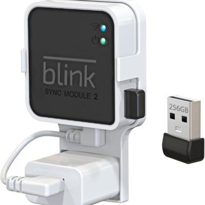 256GB Blink USB Flash Drive, with Outlet Wall Mount for Sync Module, Space-Saving Mount Bracket Holder for Blink Outdoor/Indoor Security System (Sync Module 2 is NOT Included),1Pack