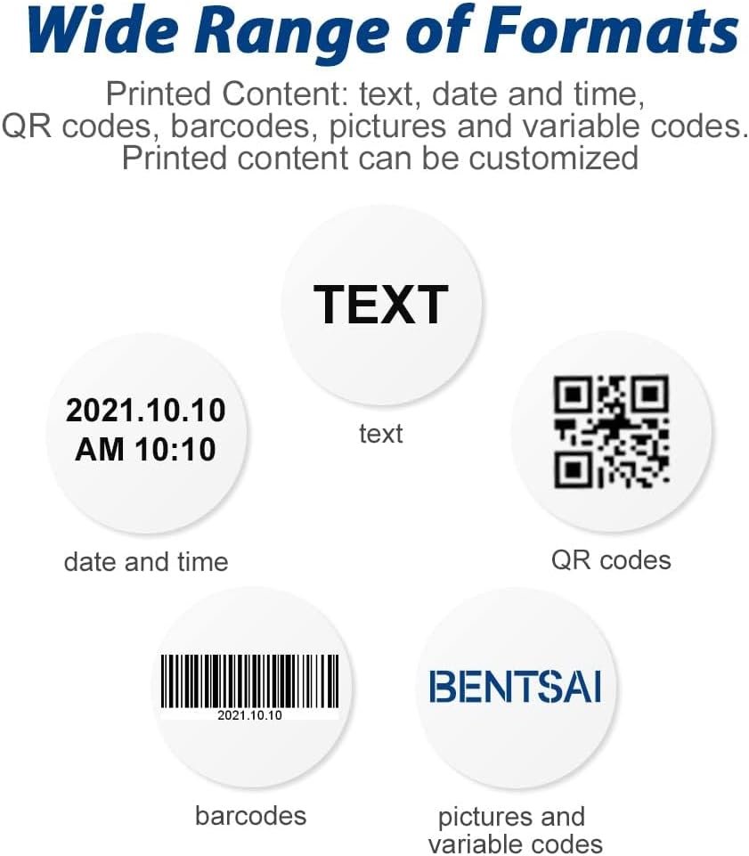 BENTSAI BT-HH6105B2 Handheld Inkjet Printer with 1/2 Inch Print Height Portable Handheld Printer for EXP Date, Batch Number, QR Code, Barcode, Logo on Carton Wood Fabric Plastic Metal - Image 4