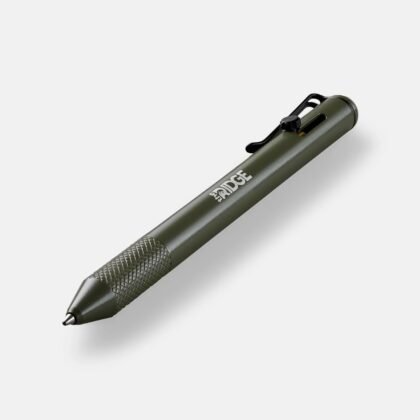 Ridge Bolt Action Pen - CNC Machined Everyday Carry Pen, Knurled Grip, Pressurized Refill, Manganese Spring Steel Clip, Compact Pocket EDC Pen with Schmidt EasyFlow 9000 (Matte Olive)