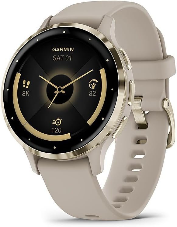 Garmin Venu 3S Health Fitness GPS Smartwatch Gold Steel Bezel w/French Gray Case 41mm | Official USA Partner Model | Bundle 010-02785-02 with 2 YR CPS Enhanced Protection Pack - Image 2