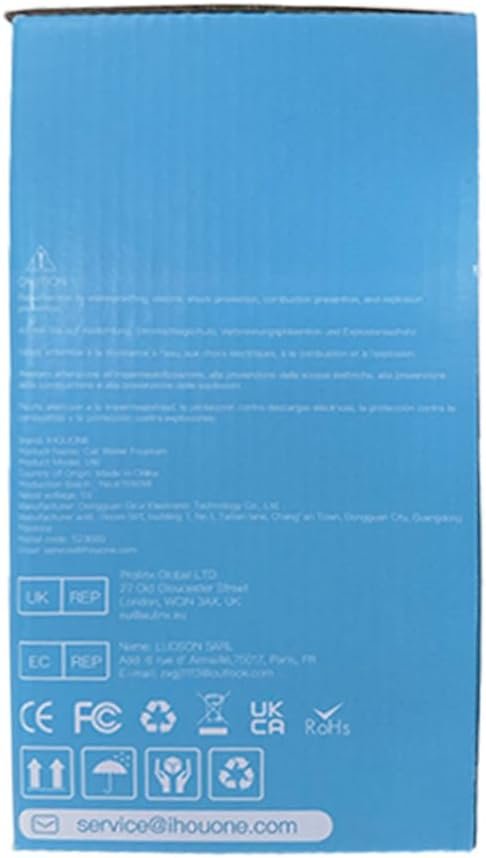 Stainless Steel Cat Water Fountain: 88oz/2.6L Ultra Quiet Pet Fountain with Flower Kitty Spout & LED Blue Light Water Dispenser with Water Level Window for Cats/Dogs Indoor (Silver) - IHOUONE - Image 13