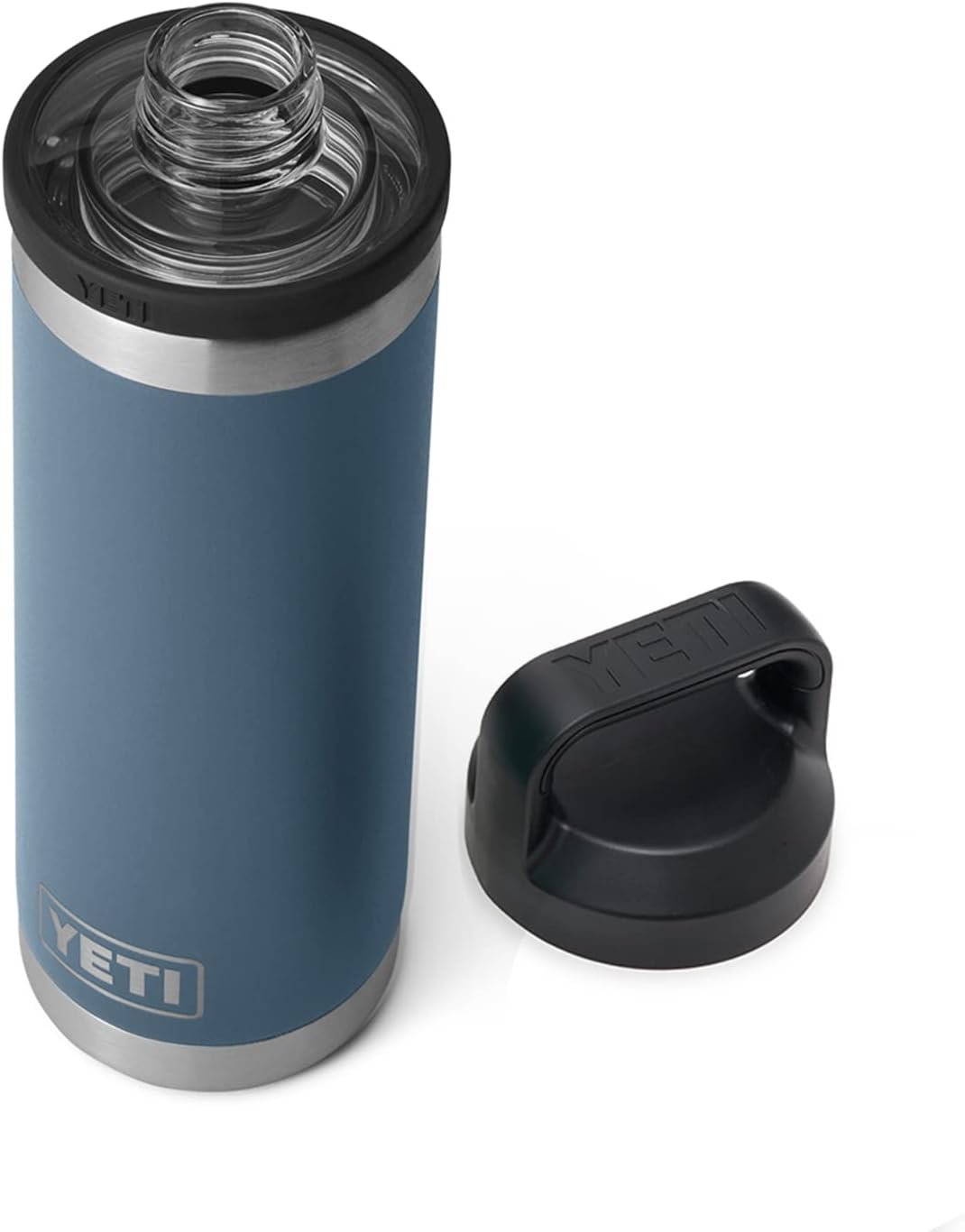 YETI Rambler 18 oz Bottle, Leakproof, Vacuum Insulated, Stainless Steel with Chug Cap, Nordic Blue
