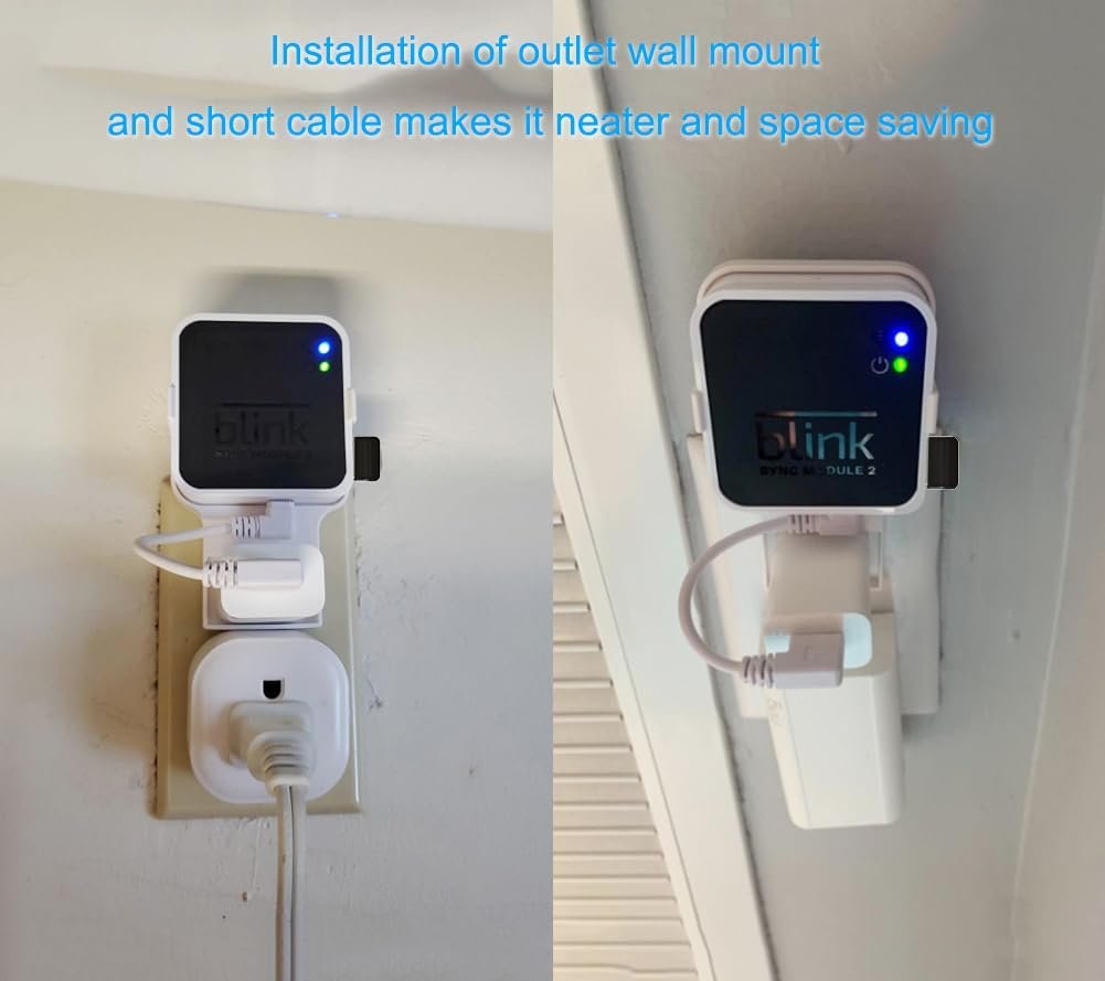 256GB Blink USB Flash Drive, with Outlet Wall Mount for Sync Module, Space-Saving Mount Bracket Holder for Blink Outdoor/Indoor Security System (Sync Module 2 is NOT Included),1Pack - Image 4