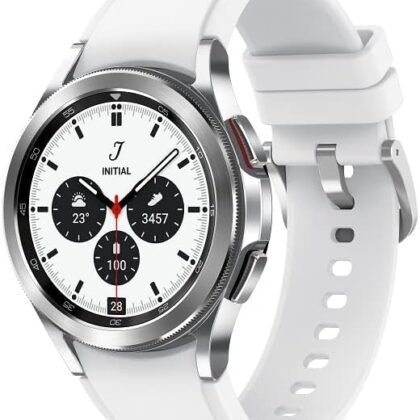 SAMSUNG Galaxy Watch 4 Classic 46mm Smartwatch with ECG Monitor Tracker for Health, Fitness, Running, Sleep Cycles, GPS Fall Detection, Bluetooth, US Version, Silver