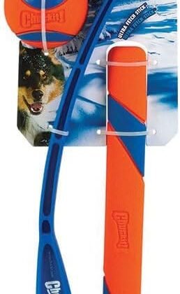 Chuckit! Fetch Pack - Dog Toys Indestructible Launcher, 18M, Tennis Ball & Ultra Rubber Ball Fetch Stick, Orange and Blue