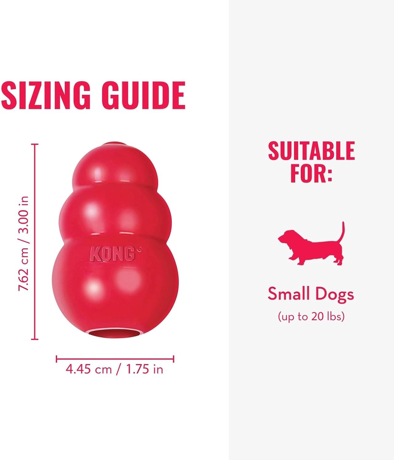 KONG Classic Stuffable Dog Toy - Fetch & Chew Toy for Dogs - Treat-Filling Capabilities & Erratic Bounce for Extended Play Time - Durable Natural Rubber Material - for Small Dogs - Image 4
