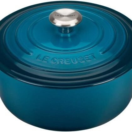 Le Creuset Enameled Cast Iron Signature Round Dutch Oven, 5.5 qt., Deep Teal