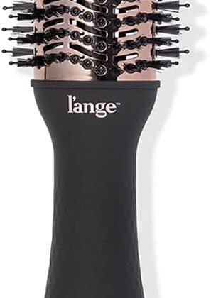 L'ANGE HAIR Le Volume 2-in-1 Titanium Blow Dryer Brush | Hot Air Brush for Hair Drying & Styling | Ionic Oval Barrel for Smooth, Frizz-Free Volume | (Black – 60mm)