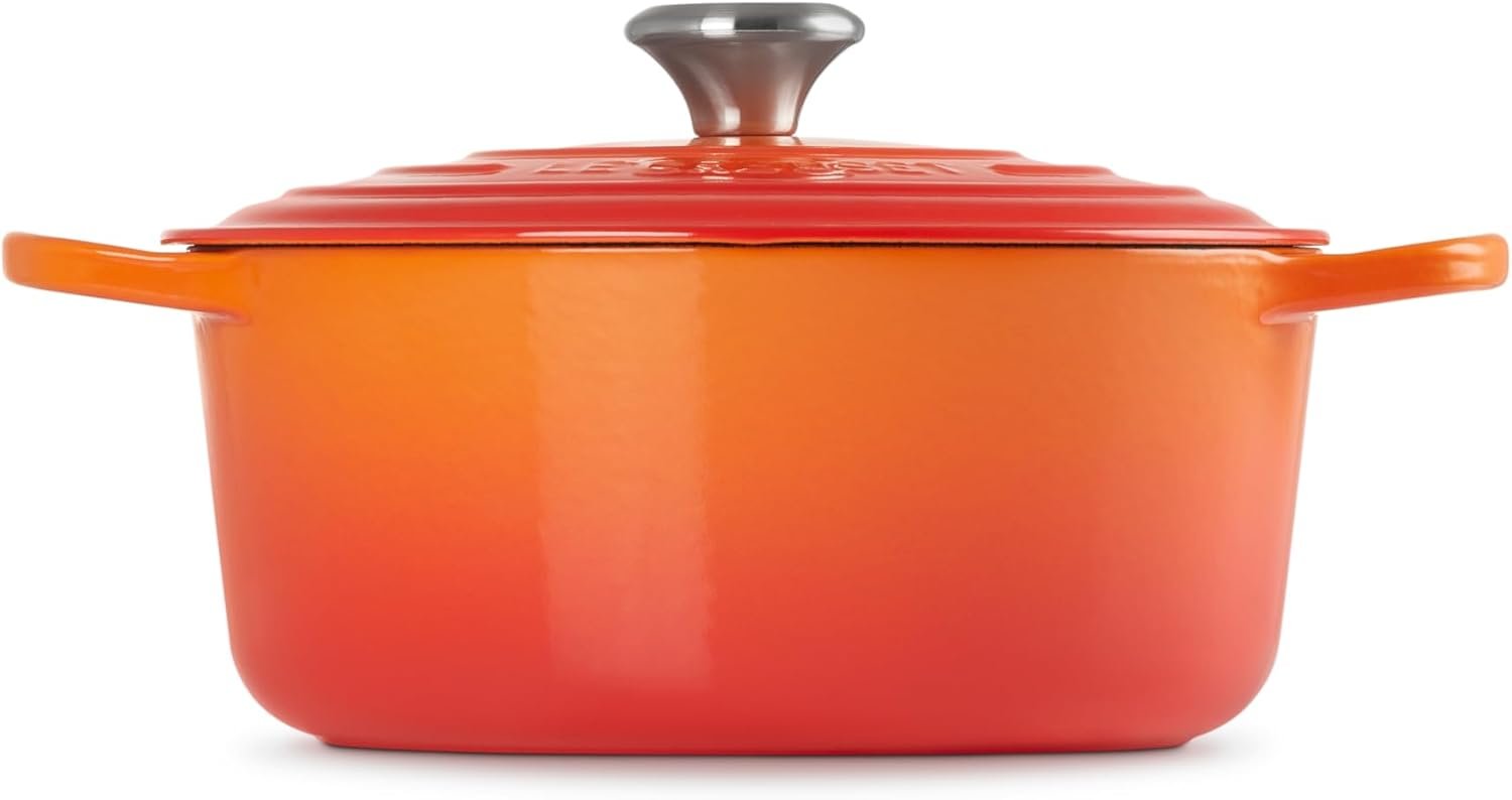 Le Creuset Enameled Cast Iron Signature Round Dutch Oven, 5.5 qt., Flame - Image 4