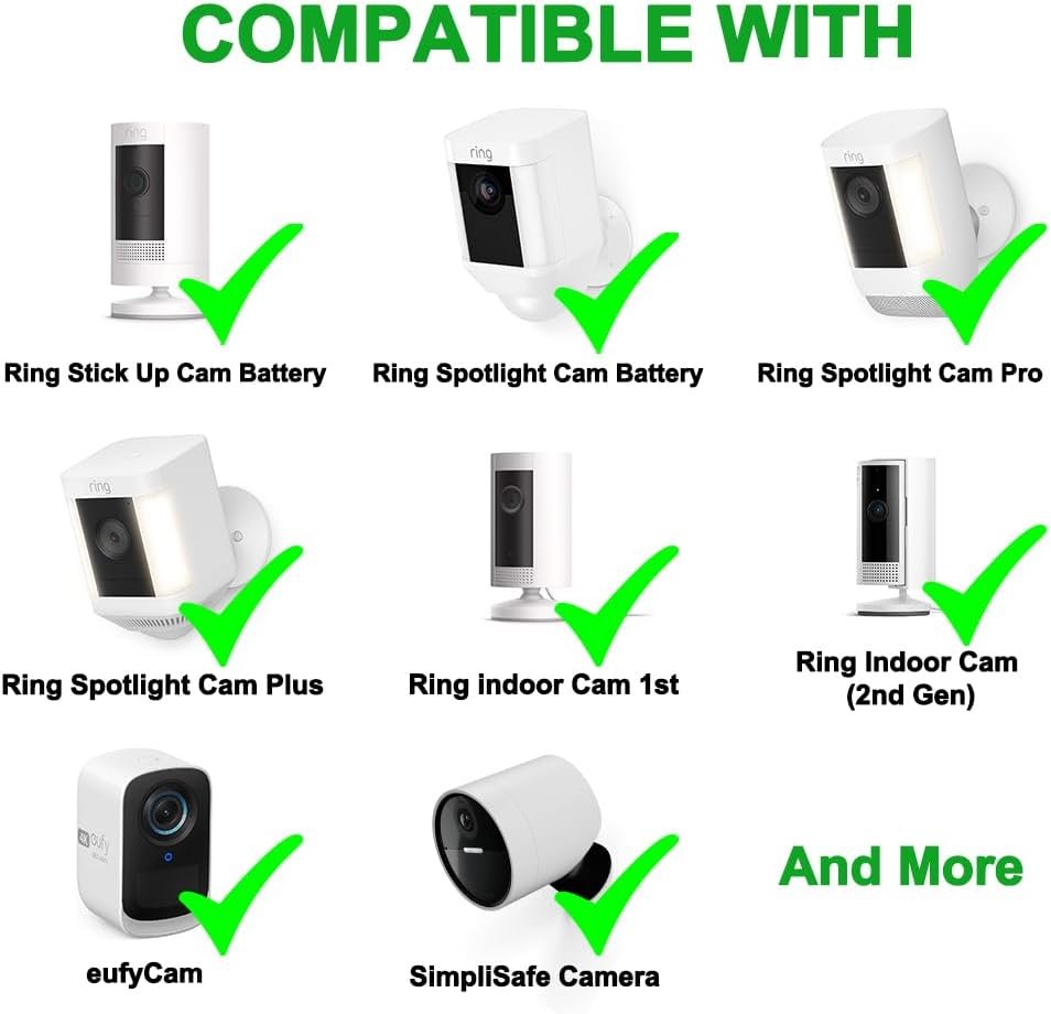 26FT Power Adapter and Cable for Ring Camera, Ring Stick Up Cam Battery, Ring Spotlight Cam Battery/Pro/Plus, Blink Outdoor 4 (4th Gen), EufyCam 3C, Weatherproof Charging Power Cord with Charger,2Pack - Image 2