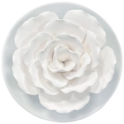 Passive Diffuser for Essential Oil-Ceramic Diffuser Non Electric Oil Diffusers for Small Mini Room, Desk Decorative, Bathroom (White Hibiscus)