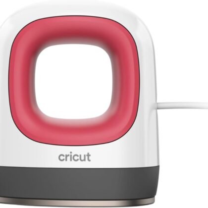 Cricut EasyPress Mini Heat Press for Pressing Small Objects Like Shoes, Stuffed Animals, Hats & More, 3 Heat Settings & Precision Tip, Ceramic-Coated Heat Plate, Compact & Lightweight, Raspberry
