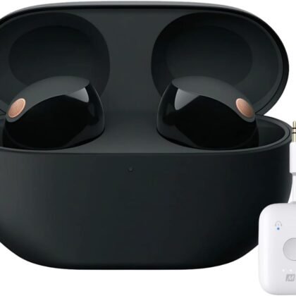 Sony WF-1000XM5 Truly Wireless Noise Canceling Earbuds (Black) Bundle with Bluetooth Audio Transmitter (2 Items)