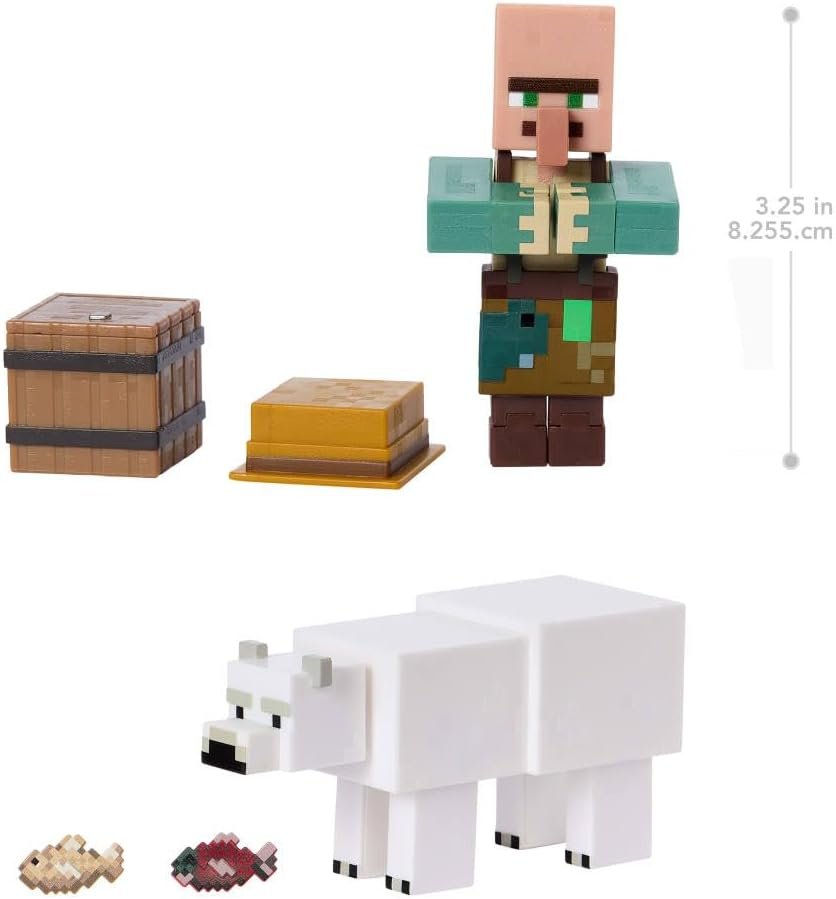 Mattel Minecraft Action Figures & Accessories 2-Packs, 3.25-inch Scale with Pixelated Design, Collectible Toy Set (Characters May Vary) - Image 4