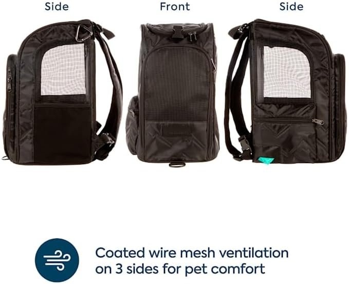 Sherpa Deluxe Guaranteed On Board Convertible Pet Carrier & Backpack, Black, Medium - Image 4