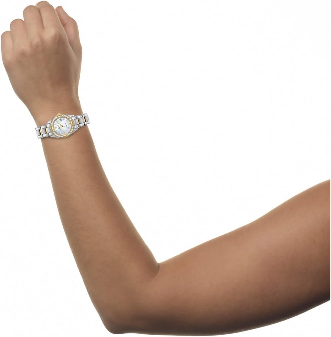 Citizen Women's Eco-Drive Dress Classic Diamond Watch in Two-tone Stainless Steel, Mother of Pearl Dial (Model: EW1824-57D) - Image 4