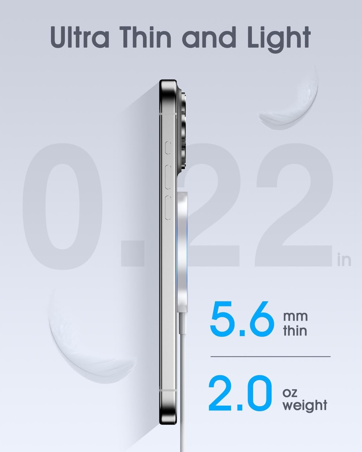 for Apple Mag-Safe Charger 2 Pack, Magnetic Wireless Charger for iPhone 17/17 Pro/17 Pro Max/Air/16 15 14 13 12 Pro Max Plus mini, Charging Pad for Airpods Pro 3 2,Strong Magnet, Silver - Image 2