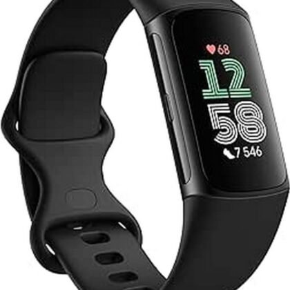 Fitbit Charge 6 Activity Tracker - Heart Rate Monitoring, 7-Day Battery, Google Apps, Maps & Wallet, Comprehensive Health Insights, Sleep & Activity Analysis, S & L Bands, German Spec, Obsidian/Black