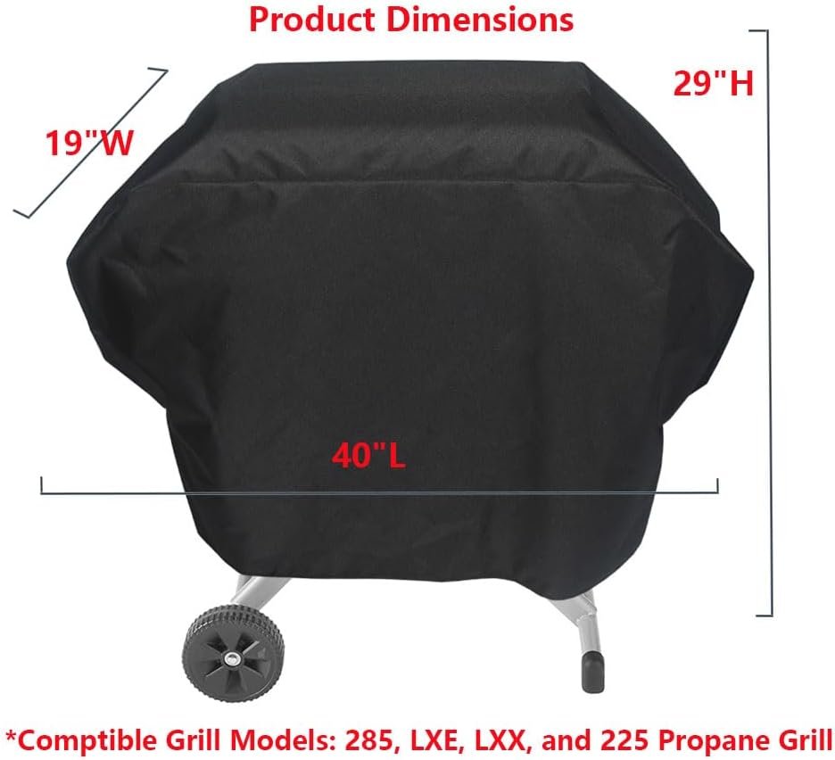 Mini Lustrous Grill Cover Compatible with Coleman Roadtrip Grill Model 285, LXE, LXX, and 225, Outdoor Waterproof Fade-Resistant Replacment Grill Cover, Black - Image 2