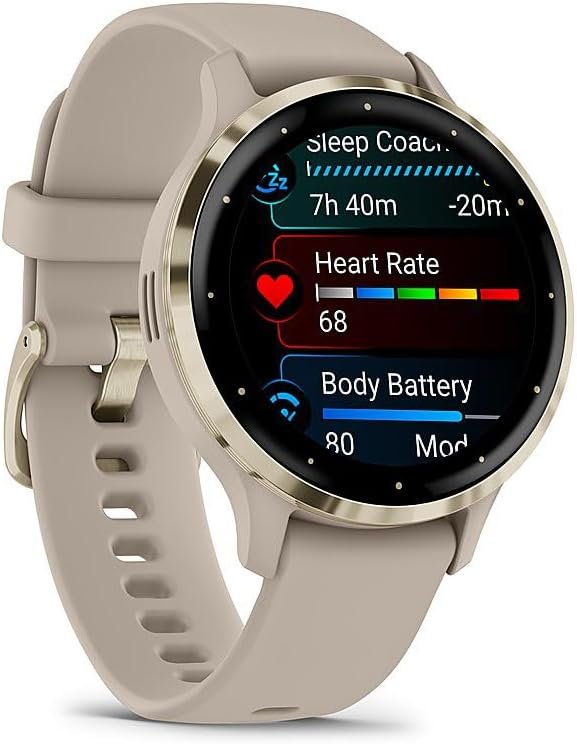 Garmin Venu 3S Health Fitness GPS Smartwatch Gold Steel Bezel w/French Gray Case 41mm | Official USA Partner Model | Bundle 010-02785-02 with 2 YR CPS Enhanced Protection Pack - Image 3