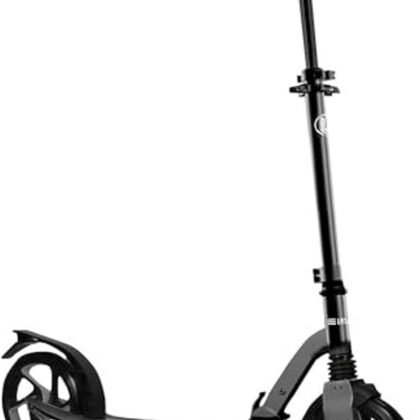 LaScoota Kick Scooter for Kids Ages 6+, Teens & Adults, Large 8" Sturdy Urethane Wheels. Adjustable Handlebar, Lightweight, Foldable, 220lbs Max Load
