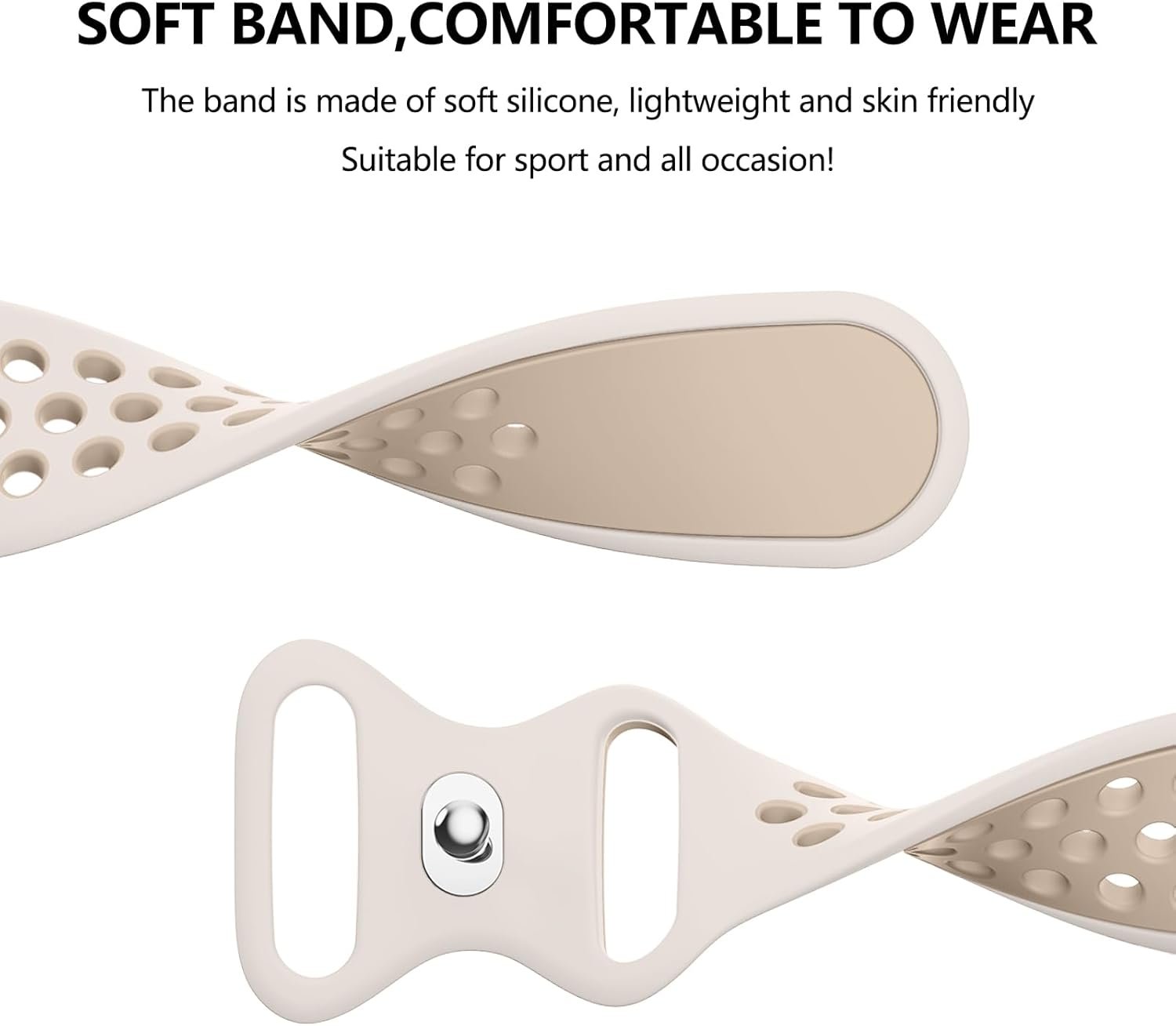 Vancle Silicone Bands Compatible with Apple Watch Band 38mm 40mm 41mm 42mm 44mm 45mm 49mm, Soft Breathable Waterproof Wristbands Straps for iWatch Series Ultra 2 Ultra 9 8 7 6 5 4 3 2 1 SE Women Men - Image 3