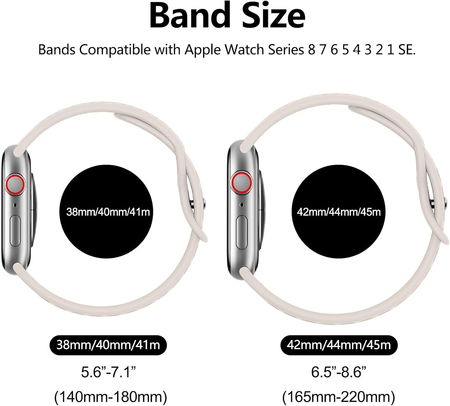 Vancle Silicone Bands Compatible with Apple Watch Band 38mm 40mm 41mm 42mm 44mm 45mm 49mm, Soft Breathable Waterproof Wristbands Straps for iWatch Series Ultra 2 Ultra 9 8 7 6 5 4 3 2 1 SE Women Men - Image 5