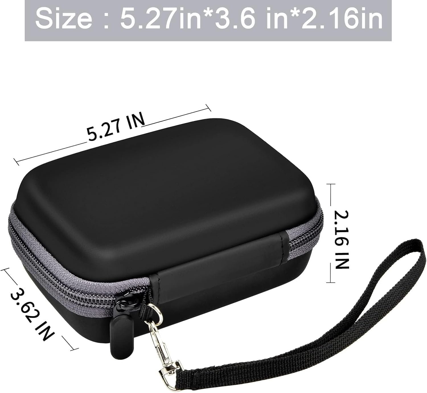 Multi-purpose Storage Bag Comaptible with JBL GO 4, for Canon Ivy 2 Mini Photo Printer, for KODAK Step, for Anker 733 Power Bank,Carrying Protective Case with Mesh Pocket & Wrist Strap(Bag Only)Black - Image 6