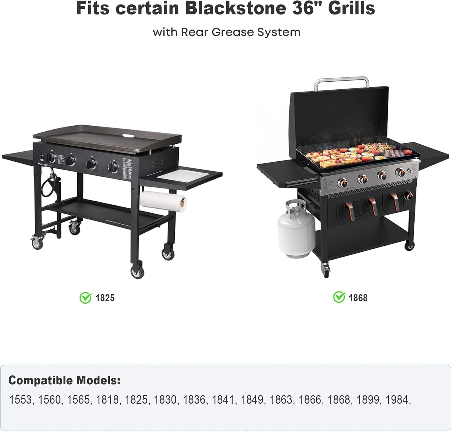 Stanbroil 36 Inch Flat Top Griddle Replacement Top for Blackstone 36" 4-Burner Gas Grill Cooking Station, Ceramic Coated Steel Griddle Top Replacement with Rear Grease System, Black - Image 5