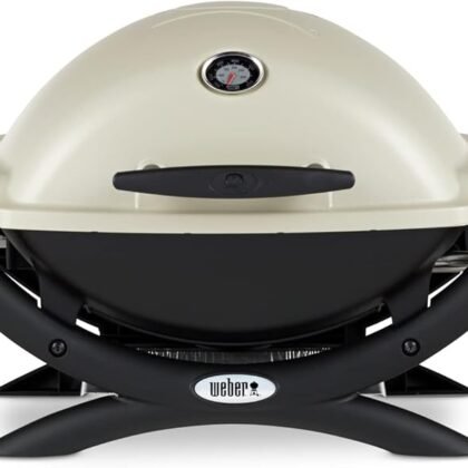 Weber Q1200 Liquid Propane Portable Gas Grill for Travel and Camping, 1 Burner, Titanium