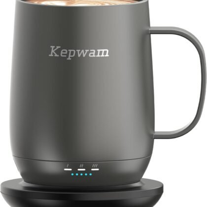 Self Heating Coffee Mug T2, 16oz Smart Heated Coffee Mug, 150 Min Battery Life - Hot up to 149℉ Temperature Control Coffee Mug Warmer, Gifts for Dad Mom (No APP)