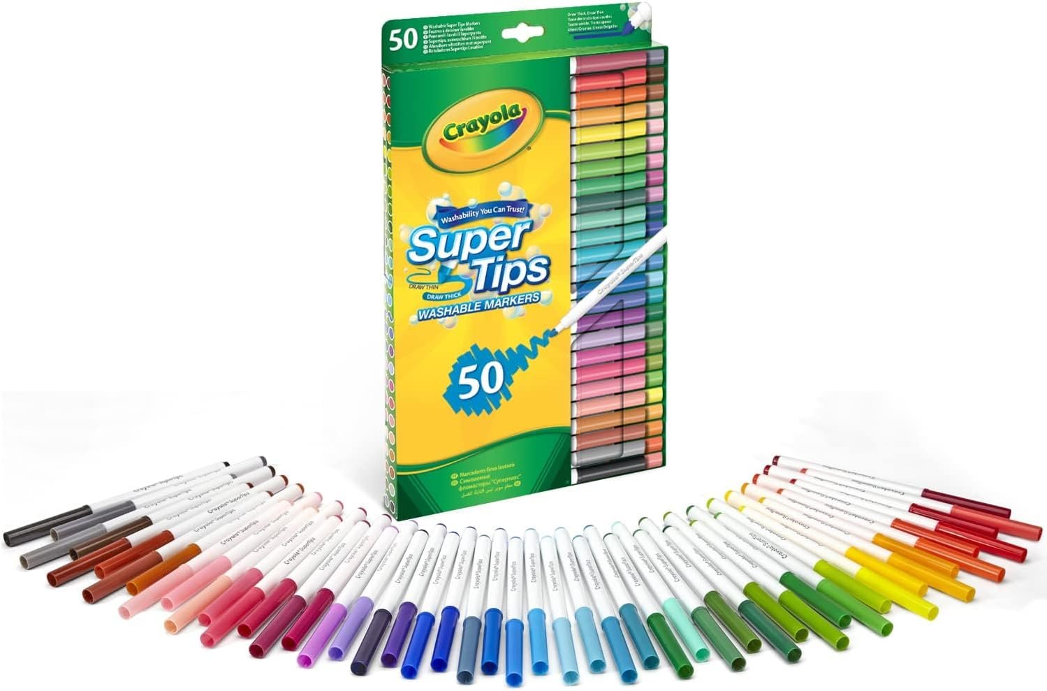 Crayola Super Tips Markers, Washable Markers, Gift, 50 Count-2 Pack - Image 2